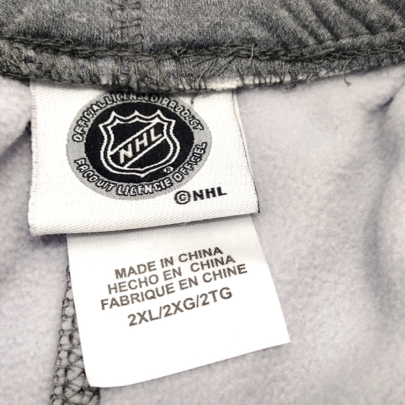 NHL Boston Bruins Logo Heather Gray Fleece Lined Wide Leg Sweatpants - Picture 4 of 16